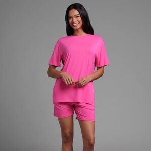 Comfrt Cloud Lounge Set Hot Pink Limited Edition Matching Tee Shorts Small